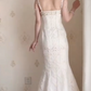 Charming Beading Ivory Prom Dress Spaghetti Straps Mermaid Evening Dress C8250
