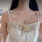 Charming Beading Ivory Prom Dress Spaghetti Straps Mermaid Evening Dress C8250