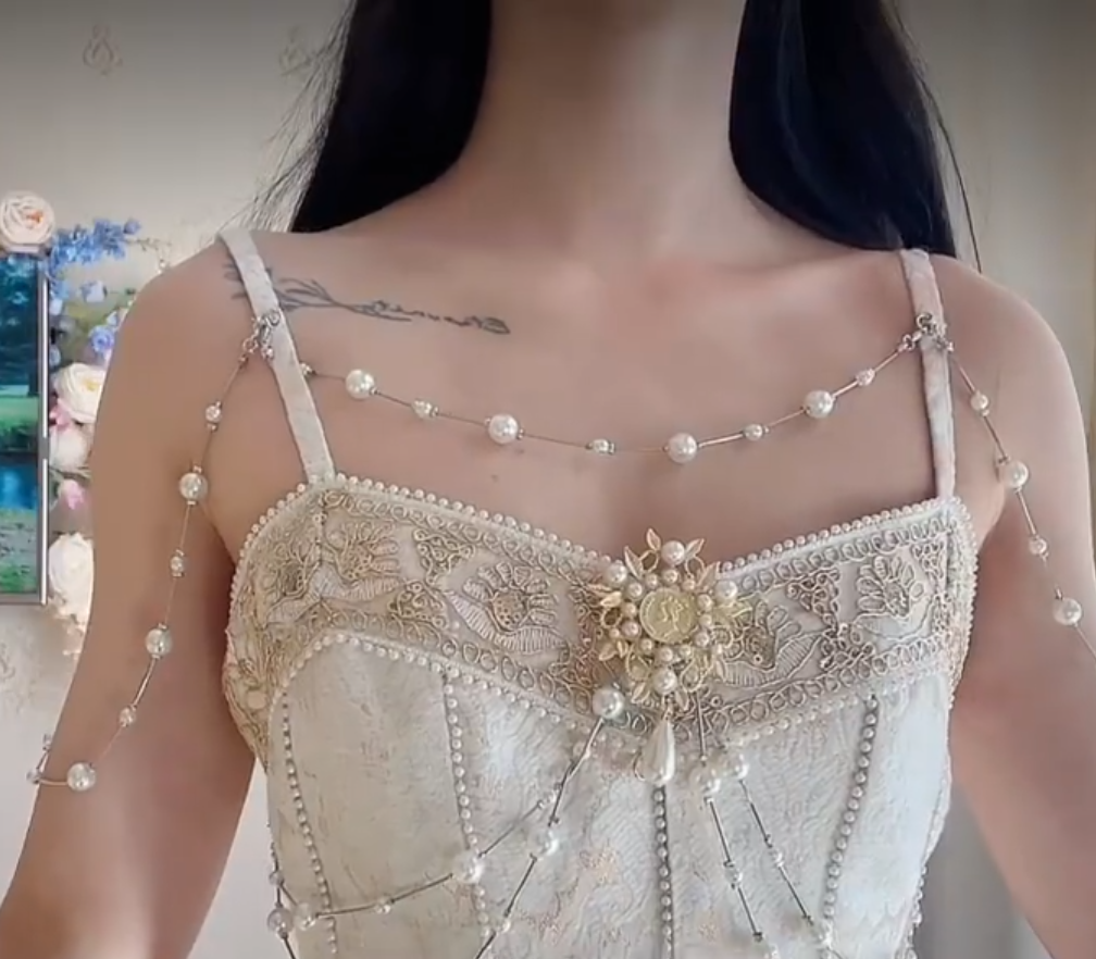 Charming Beading Ivory Prom Dress Spaghetti Straps Mermaid Evening Dress C8250