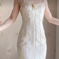 Charming Beading Ivory Prom Dress Spaghetti Straps Mermaid Evening Dress C8250