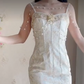 Charming Beading Ivory Prom Dress Spaghetti Straps Mermaid Evening Dress C8250