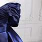Vintage Off-the-Shoulder Navy Blue Ball Gown Satin Sweet 16 Dresses C8254