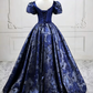 Elegant Short Sleeve Blue Ball Gown Beaded Sweet 16 Dresses C8255