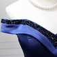 Trendy Off-the-Shoulder Blue Ball Gown Long Beads Sweet 16 Dresses C8260