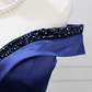 Trendy Off-the-Shoulder Blue Ball Gown Long Beads Sweet 16 Dresses C8260