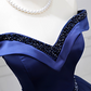 Trendy Off-the-Shoulder Blue Ball Gown Long Beads Sweet 16 Dresses C8260