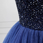 Trendy Off-the-Shoulder Blue Ball Gown Beads Sequins Sweet 16 Dresses C8261