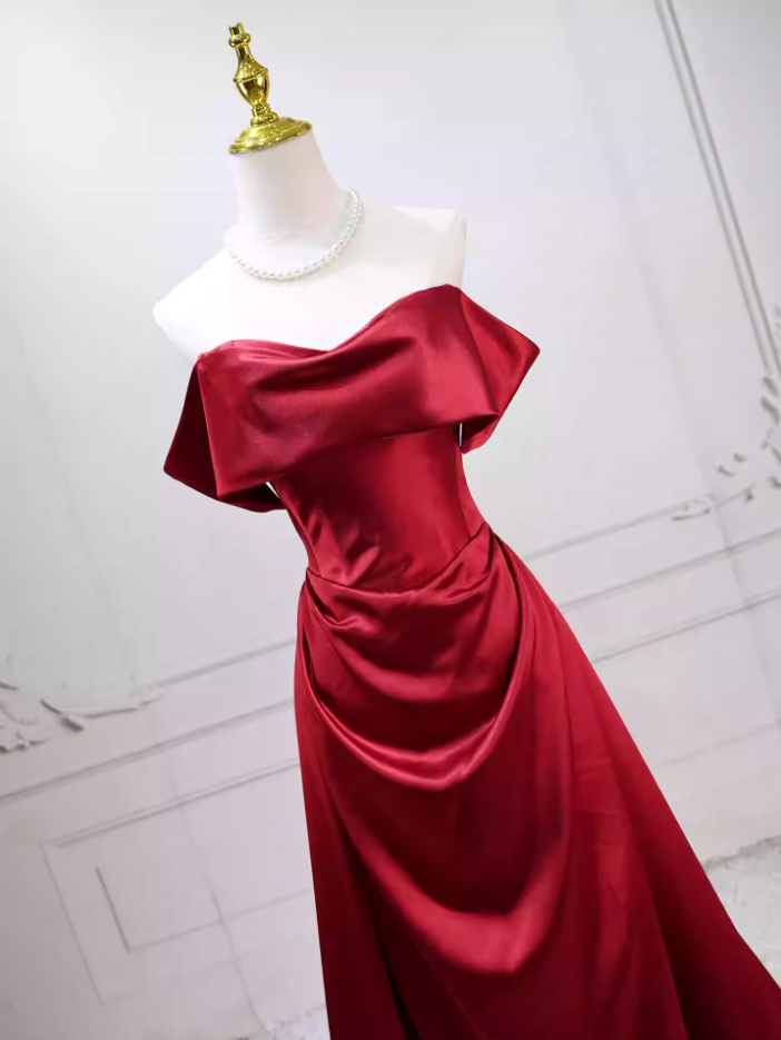 Robe de bal de princesse bustier à volants en satin long, robe de soirée C8117