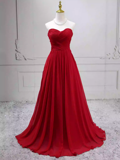 Charming Strapless Red Ball Gown Pleated Sweet 16 Dresses C8269