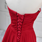 Charming Strapless Red Ball Gown Pleated Sweet 16 Dresses C8269