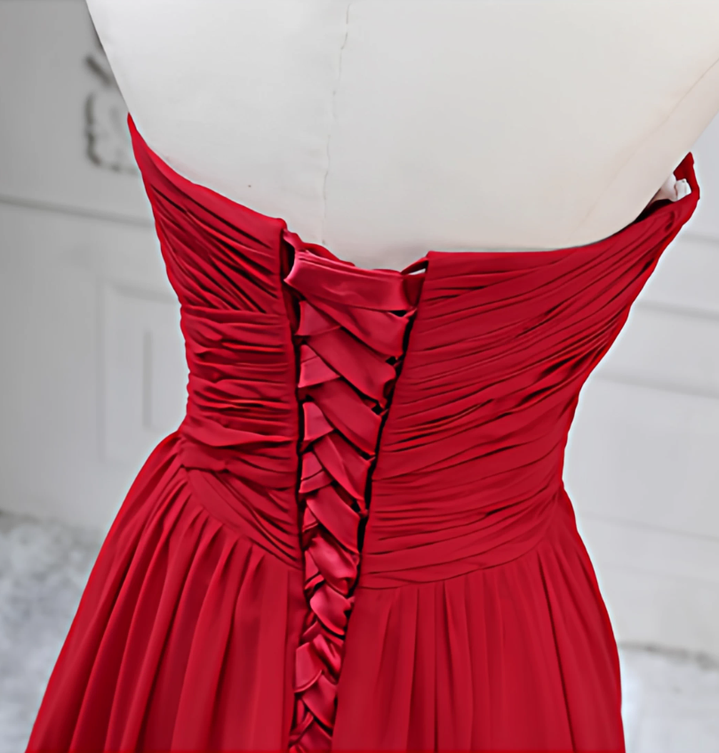 Charming Strapless Red Ball Gown Pleated Sweet 16 Dresses C8269