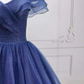 Unique Off-the-Shoulder Blue Ball Gown Tulle Sweet 16 Dresses C8270