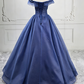 Unique Off-the-Shoulder Blue Ball Gown Tulle Sweet 16 Dresses C8270