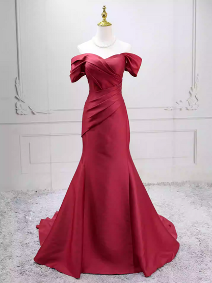 Robe de bal de princesse bustier à volants en satin long, robe de soirée C8117