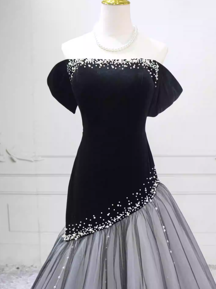 Robe de bal de princesse bustier à volants en satin long, robe de soirée C8117