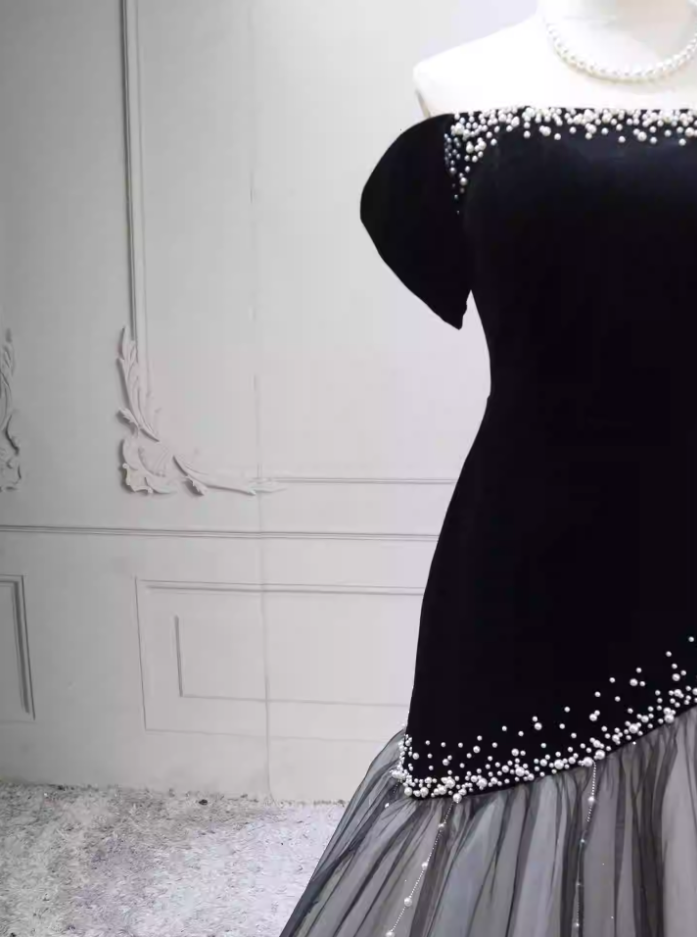 Robe de bal de princesse bustier à volants en satin long, robe de soirée C8117