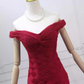 Sexy Off-the-Shoulder Red Prom Dress Tulle Mermaid Formal Dress C8279