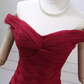 Sexy Off-the-Shoulder Red Prom Dress Tulle Mermaid Formal Dress C8279