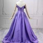 Elegant Strapless Purple Ball Gown Satin Sweet 16 Dresses C8281