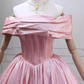 Adorable Satin Pink Ball Gown Off-the-Shoulder Sweet 16 Dresses C8284