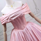 Adorable Satin Pink Ball Gown Off-the-Shoulder Sweet 16 Dresses C8284
