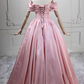 Adorable Satin Pink Ball Gown Off-the-Shoulder Sweet 16 Dresses C8284