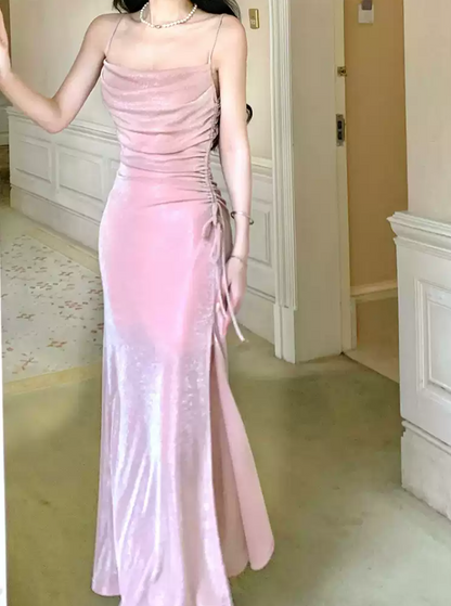 Robe de bal de princesse bustier à volants en satin long, robe de soirée C8117