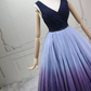 Luxury V Neck Blue & Purple Ball Gown Gradient Tulle Sequins Sweet 16 Dresses C8289
