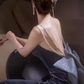 Sexy Mermaid Straps Velvet Navy Blue Long Prom Dress C828