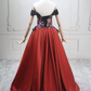 Sleek Off-the-Shoulder Red Ball Gown Floral Sequins Sweet 16 Dresses C8292