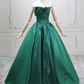 Alluring Strapless Green Ball Gown Satin Sweet 16 Dresses C8294