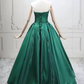 Alluring Strapless Green Ball Gown Satin Sweet 16 Dresses C8294