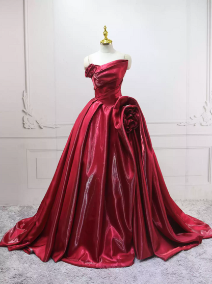 Jolie robe de bal en tulle à décolleté en cœur et longues couches rouges pour les robes de bal Sweet 16 C3210