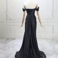 Robe de bal de princesse bustier à volants en satin long, robe de soirée C8117
