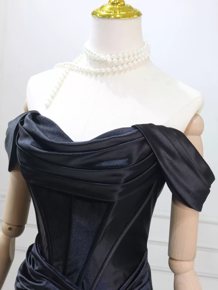 Robe de bal de princesse bustier à volants en satin long, robe de soirée C8117