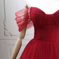 Alluring Off-the-Shoulder Red Ball Gown Tulle Sequins Sweet 16 Dresses C8300