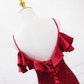 Glamorous Off-the-Shoulder Red Prom Dress Sequins Mermaid Evening Dress C8309