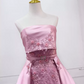 Mini robe de soirée en satin, sans bretelles, sans manches, ligne a, simple, C899