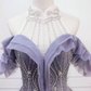 Glittering Halter Neck Purple Ball Gown Sequins Beading Tulle Sweet 16 Dresses C8312