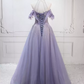 Glittering Halter Neck Purple Ball Gown Sequins Beading Tulle Sweet 16 Dresses C8312