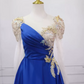 Trendy Illusion Neck Blue Ball Gown Sequins Long Sleeve Sweet 16 Dresses C8313