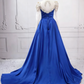 Trendy Illusion Neck Blue Ball Gown Sequins Long Sleeve Sweet 16 Dresses C8313