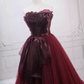 Alluring Burgundy Ball Gown Strapless Tulle Sweet 16 Dresses C8314