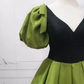 Romantic Satin Green Ball Gown V Neck Short Sleeve Sweet 16 Dresses C8316