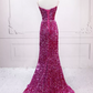 Robe de bal de princesse bustier à volants en satin long, robe de soirée C8117