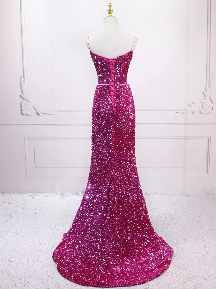 Robe de bal de princesse bustier à volants en satin long, robe de soirée C8117