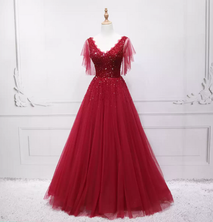 Jolie robe de bal en tulle à décolleté en cœur et longues couches rouges pour les robes de bal Sweet 16 C3210