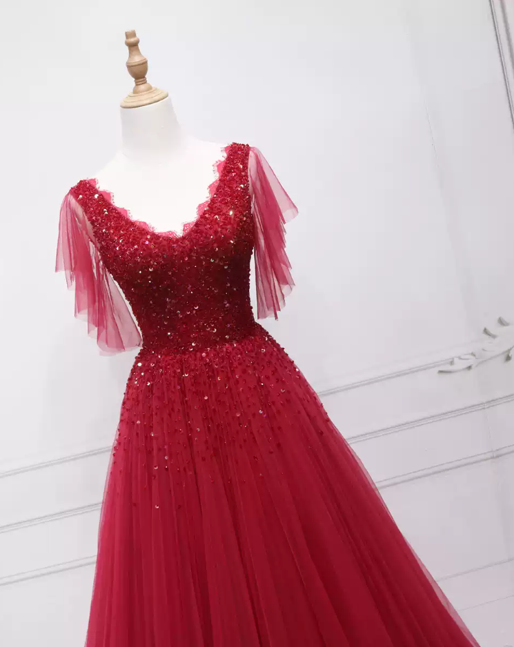 Jolie robe de bal en tulle à décolleté en cœur et longues couches rouges pour les robes de bal Sweet 16 C3210