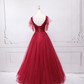 Jolie robe de bal en tulle à décolleté en cœur et longues couches rouges pour les robes de bal Sweet 16 C3210