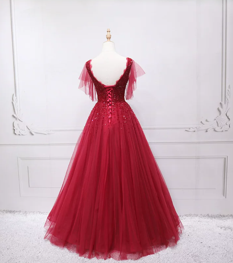 Jolie robe de bal en tulle à décolleté en cœur et longues couches rouges pour les robes de bal Sweet 16 C3210